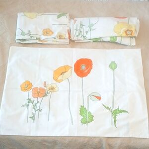 3pc Wamsutta Vintage Floral Twin Sheet Set Floral Orange Yellow Green